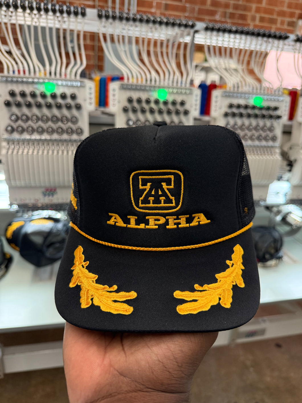Alpha Fraternity Embroidered Trucker Hat
