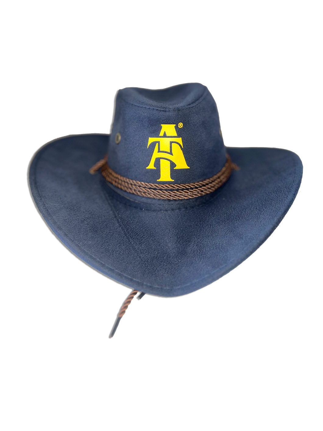 A T Felt Cowboy Hat (Navy w/ Gold) – product of better judgment